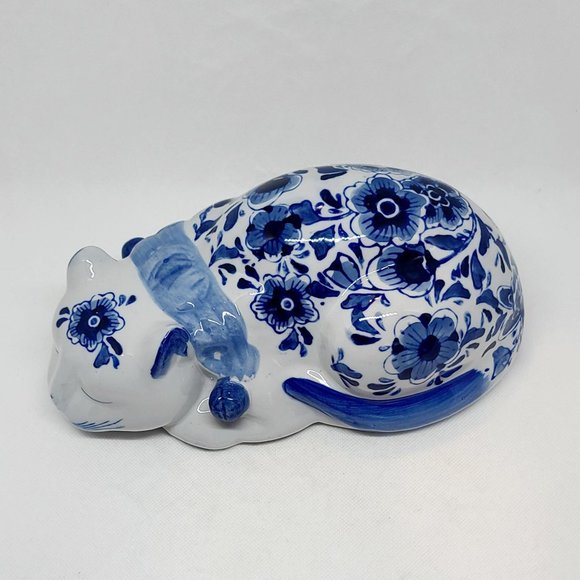 Large Vintage Chinoiserie Sleeping Cat - Picture 2 of 8